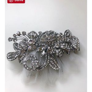 Untamed Petals crystals bridal vintage hair comb